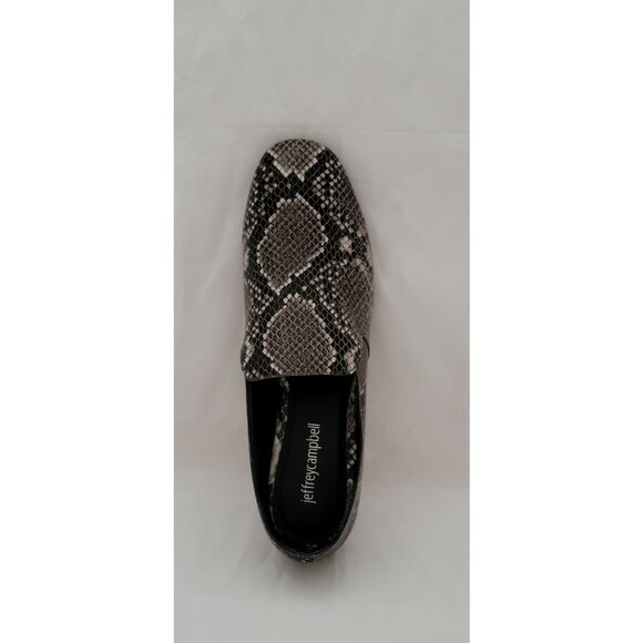 Jeffrey Campbell Priestly Cap Toe Loafers Python Print Leather Slip On Size 8 - Picture 3 of 8